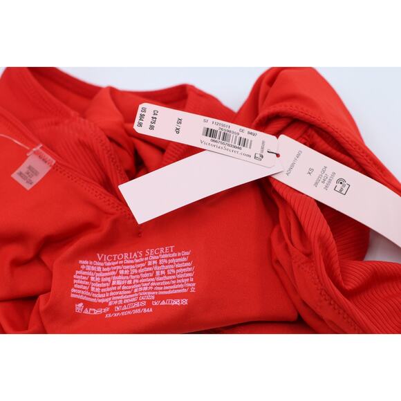 A5 New VICTORIA SECRET Twist Plunge One-Piece Red Swimsuit Low Scoop Back Sz XS - Picture 6 of 6